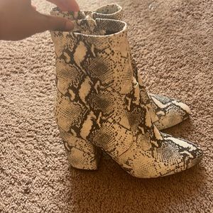 Snake skin booties work 4 times from Aldo